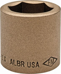 Ampco - 1-1/16", 1/2" Drive, Standard Hand Socket - 6 Points, 1-1/2" OAL, Aluminum Bronze - A1 Tooling