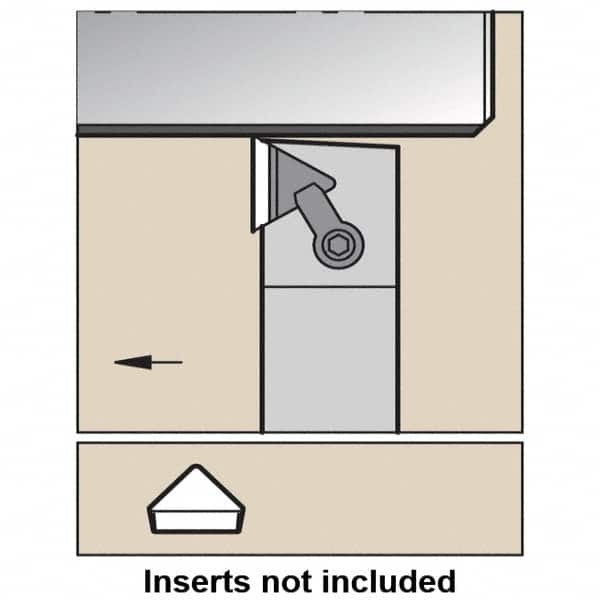 Kennametal - CTAP, Right Hand Cut, 3° Lead Angle, 5/8" Shank Height x 5/8" Shank Width, Positive Rake Indexable Turning Toolholder - 4-1/2" OAL, TP..22. Insert Compatibility, Series Kendex - A1 Tooling