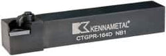 Kennametal - CTGP, Right Hand Cut, 0° Lead Angle, 1" Shank Height x 1" Shank Width, Positive Rake Indexable Turning Toolholder - 6" OAL, TP..42. Insert Compatibility, Series Kendex - A1 Tooling