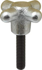 Strong Hand Tools - 2" Head Diam, 4 Point Spoked Knob - 3/8-16 Stem, Cast Iron - A1 Tooling