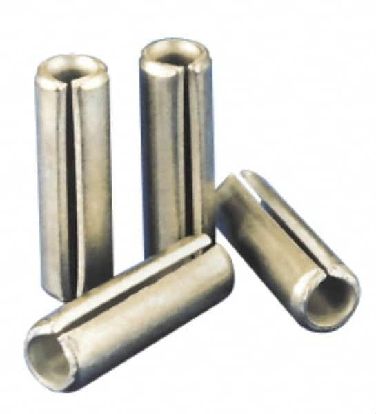 Value Collection - 12mm Diam x 45mm Long Slotted Spring Pin - Grade 1070-1080 Steel, Plain Finish - A1 Tooling