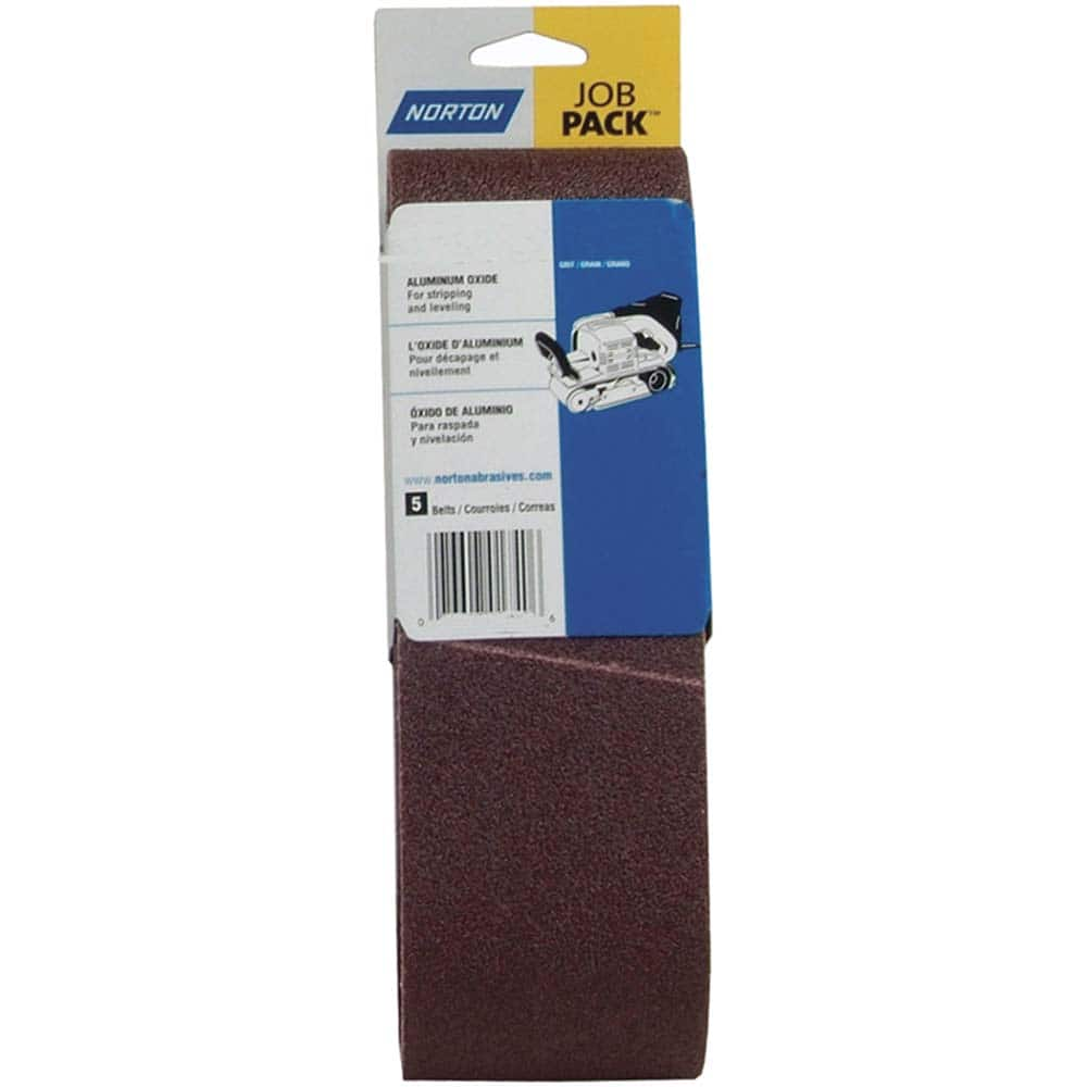 Norton - 3" Wide x 24" OAL, 80 Grit, Aluminum Oxide Abrasive Belt - A1 Tooling