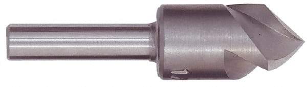 M.A. Ford - 2" Head Diam, 3/4" Shank Diam, 3 Flute 60° High Speed Steel Countersink - Bright Finish, 4-1/4" OAL, 0.6" Nose Diam, Single End, Straight Shank, Right Hand Cut - A1 Tooling