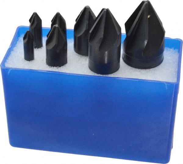 M.A. Ford - 7 Piece, 1/4 to 1" Head Diam, 60° Included Angle, Single End Countersink Set - A1 Tooling