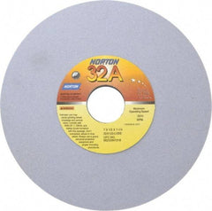 Norton - 7" Diam x 1-1/4" Hole x 1/2" Thick, L Hardness, 120 Grit Surface Grinding Wheel - Aluminum Oxide, Type 1, Fine Grade, 3,600 Max RPM, Vitrified Bond, No Recess - A1 Tooling