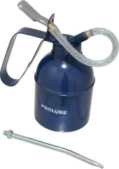 PRO-LUBE - 300 mL Capcity, 6" Long Flexible Spout, Lever-Type Oiler - Brass Pump, Steel Body, Powder Coated - A1 Tooling