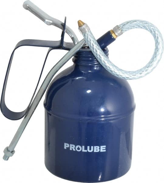 PRO-LUBE - 500 mL Capcity, 7" Long Flexible Spout, Lever-Type Oiler - Brass Pump, Steel Body, Powder Coated - A1 Tooling