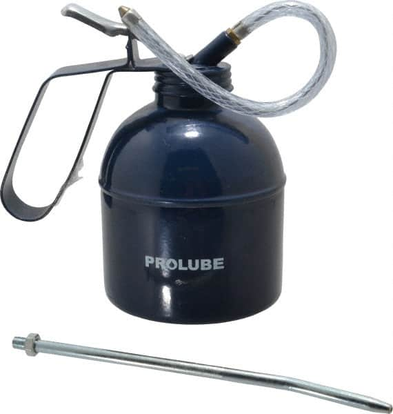 PRO-LUBE - 1,000 mL Capcity, 8" Long Flexible Spout, Lever-Type Oiler - Brass Pump, Steel Body, Powder Coated - A1 Tooling