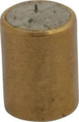 Mag-Mate - 3/16" Diam x 1/4" High, 0.02 Lb Average & 0.05 Lb Max Pull Force, Brass Alnico Shielded Magnet - 800°F Max Operating Temp, 0.018" Wall Thickness - A1 Tooling