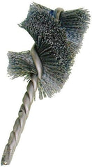 Osborn - 1-1/2" Diam Helical Nylon Tube Brush - Single Spiral, 1-1/2" Brush Length, 5" OAL, 3/8" Diam Shank - A1 Tooling