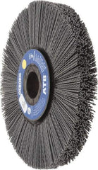 Osborn - 8" OD, 1-1/4" Arbor Hole, Crimped Nylon Wheel Brush - 1" Face Width, 2-1/4" Trim Length, 0.04" Filament Diam, 3,600 RPM - A1 Tooling