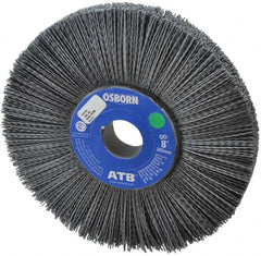 Osborn - 8" OD, 1-1/4" Arbor Hole, Crimped Nylon Wheel Brush - 1" Face Width, 2-1/4" Trim Length, 0.035" Filament Diam, 3,600 RPM - A1 Tooling