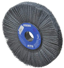 Osborn - 8" OD, 1-1/4" Arbor Hole, Crimped Nylon Wheel Brush - 1" Face Width, 2-1/4" Trim Length, 0.022" Filament Diam, 3,600 RPM - A1 Tooling