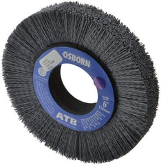 Osborn - 6" OD, 2" Arbor Hole, Crimped Nylon Wheel Brush - 1" Face Width, 1-1/4" Trim Length, 0.022" Filament Diam, 3,600 RPM - A1 Tooling