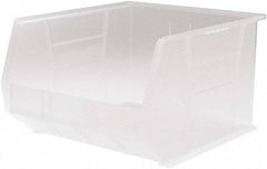 Akro-Mils - 75 Lb. Load Capacity, 18" Deep, Clear Polymer Hopper Stacking Bin - 11" High x 16-1/2" Wide x 18" Long - A1 Tooling