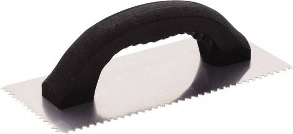 Hyde Tools - Carbon Steel V Margin Trowel - 9-1/4" Long x 4-1/4" Wide, Polypropylene Handle - A1 Tooling