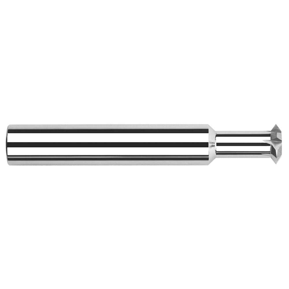 Harvey Tool - 3/8° 3/8" Cut Diam, 0.045" Cut Width, 3/8" Shank, Solid Carbide Double-Angle Cutter - Exact Industrial Supply