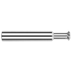 Harvey Tool - 3/32° 3/32" Cut Diam, 3/64" Cut Width, 1/8" Shank, Solid Carbide Double-Angle Cutter - Exact Industrial Supply