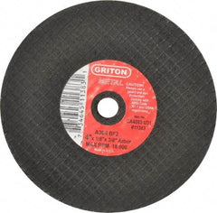 Value Collection - 4" 36 Grit Aluminum Oxide Cutoff Wheel - 1/8" Thick, 3/8" Arbor, 19,000 Max RPM, Use with Die Grinders - A1 Tooling