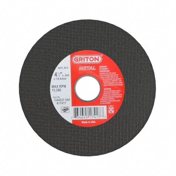 Made in USA - 6" 46 Grit Aluminum Oxide Cutoff Wheel - 1/16" Thick, 5/8" Arbor, 10,186 Max RPM, Use with Circular Saws - A1 Tooling