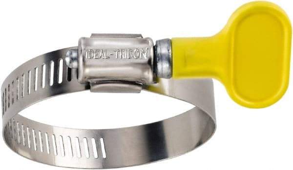 IDEAL TRIDON - SAE Size 12, 1/2 to 1-1/4" Diam, Stainless Steel Turn-Key Worm Drive Clamp - 1/2" Wide, Material Grade 201, Series 5Y - A1 Tooling