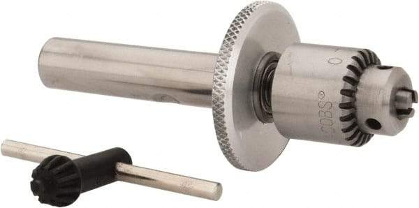 Value Collection - 1/2 Inch Shank Diameter Straight Shank Micro Drill Chuck Adapter and Chuck - 1/64 to 5/32 Inch Drill Chuck Capacity, 3/4 Inch Width - Exact Industrial Supply