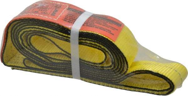 Lift-All - 8' Long x 2" Wide, 2,400 Lb Vertical Capacity, 1 Ply, Nylon Web Sling - 1,900 Lb Choker Capacity, Yellow - A1 Tooling