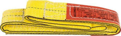 Lift-All - 3' Long x 2" Wide, 4,800 Lb Vertical Capacity, 2 Ply, Nylon Web Sling - 3,800 Lb Choker Capacity, Yellow - A1 Tooling