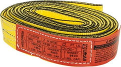 Lift-All - 12' Long x 2" Wide, 4,800 Lb Vertical Capacity, 2 Ply, Nylon Web Sling - 3,800 Lb Choker Capacity, Yellow - A1 Tooling