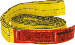 Lift-All - 8' Long x 2" Wide, 9,600 Lb Vertical Capacity, 2 Ply, Nylon Web Sling - 7,700 Lb Choker Capacity, Yellow - A1 Tooling