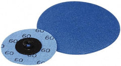 Superior Abrasives - 3" Disc Diam, 60 Grit, Zirconia Alumina Quick Change Disc - Type S Attaching System, Coated, Medium Grade - A1 Tooling