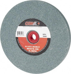 Camel Grinding Wheels - 100 Grit Silicon Carbide Bench & Pedestal Grinding Wheel - 6" Diam x 1" Hole x 1/2" Thick, 4456 Max RPM, I Hardness, Fine Grade , Vitrified Bond - A1 Tooling