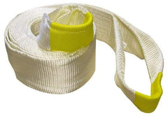 Erickson Manufacturing - 30' Long x 6" Wide, 55,000 Lb Basket Capacity, Polyester Web Sling - White, with Loop Ends - A1 Tooling