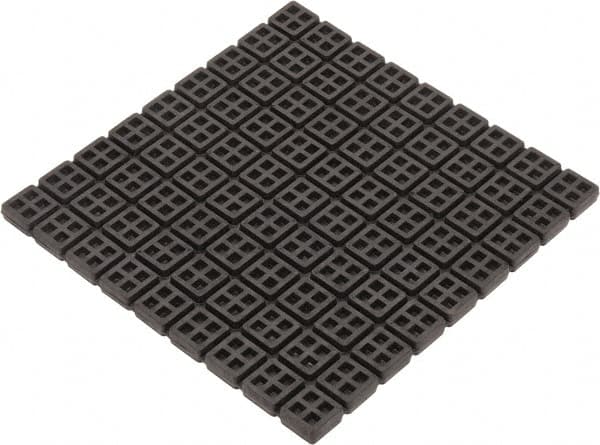 Mason Ind. - 18" Long x 18" Wide x 3/4" Thick, Rubber, Machinery Leveling Pad & Mat - 14,580 Lb Max Load, Black - A1 Tooling