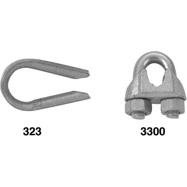 Campbell - 3/16" Wire Rope Clips - 1/4-20, Steel, Electro Galvanized - A1 Tooling