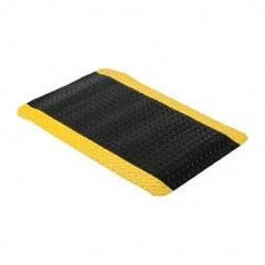 Wearwell - 3' Long x 2' Wide, Dry Environment, Anti-Fatigue Matting - Black with Yellow Borders, Vinyl with Nitrile Blend Base, Beveled on 4 Sides - A1 Tooling