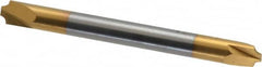 Accupro - 0.05" Radius, 3/16" Mill Diam, 2 Flute Solid Carbide Corner Rounding End Mill - Double End, TiN Finish, 2" OAL, 3/16" Shank Diam - A1 Tooling