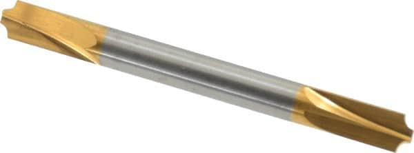 Accupro - 0.055" Radius, 3/16" Mill Diam, 2 Flute Solid Carbide Corner Rounding End Mill - Double End, TiN Finish, 2" OAL, 3/16" Shank Diam - A1 Tooling