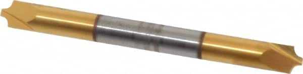 Accupro - 0.062" Radius, 3/16" Mill Diam, 2 Flute Solid Carbide Corner Rounding End Mill - Double End, TiN Finish, 2" OAL, 3/16" Shank Diam - A1 Tooling