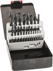 Interstate - 1/16 to 3/8", 118° Point, Oxide Finish, High Speed Steel Jobber Length Drill Bit Set - A1 Tooling