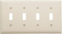 Pass & Seymour - 4 Gang, 4-1/2 Inch Long x 8-3/8 Inch Wide, Standard Switch Plate - Toggle Switch, Ivory, Nylon - A1 Tooling