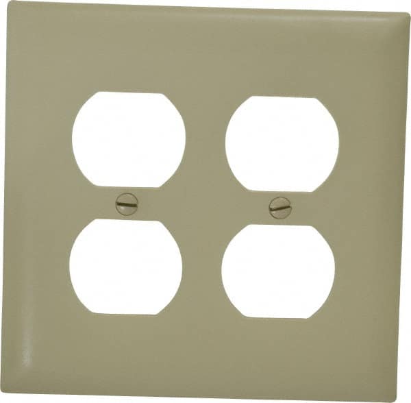 Pass & Seymour - 2 Gang, 4-11/16 Inch Long x 2-15/16 Inch Wide, Standard Outlet Wall Plate - Duplex Outlet, Ivory, Nylon - A1 Tooling