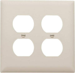 Pass & Seymour - 2 Gang, 4-11/16 Inch Long x 2-15/16 Inch Wide, Standard Outlet Wall Plate - Duplex Outlet, Light Almond, Nylon - A1 Tooling