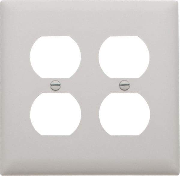 Pass & Seymour - 2 Gang, 4-11/16 Inch Long x 2-15/16 Inch Wide, Standard Outlet Wall Plate - Duplex Outlet, White, Nylon - A1 Tooling