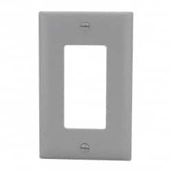 Pass & Seymour - 1 Gang, 4-11/16 Inch Long x 2-15/16 Inch Wide, Standard Switch Plate - Decorator Switch, Gray, Nylon - A1 Tooling