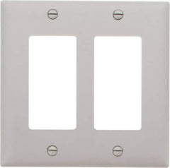 Pass & Seymour - 2 Gang, 4-3/4 Inch Long x 4-11/16 Inch Wide, Standard Switch Plate - Decorator Switch, Gray, Nylon - A1 Tooling