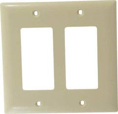 Pass & Seymour - 2 Gang, 4-3/4 Inch Long x 4-11/16 Inch Wide, Standard Switch Plate - Decorator Switch, Ivory, Nylon - A1 Tooling