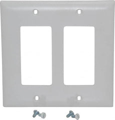 Pass & Seymour - 2 Gang, 4-3/4 Inch Long x 4-11/16 Inch Wide, Standard Switch Plate - Decorator Switch, White, Nylon - A1 Tooling