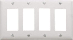 Pass & Seymour - 4 Gang, 4-1/2 Inch Long x 8-3/8 Inch Wide, Standard Switch Plate - Decorator Switch, White, Nylon - A1 Tooling