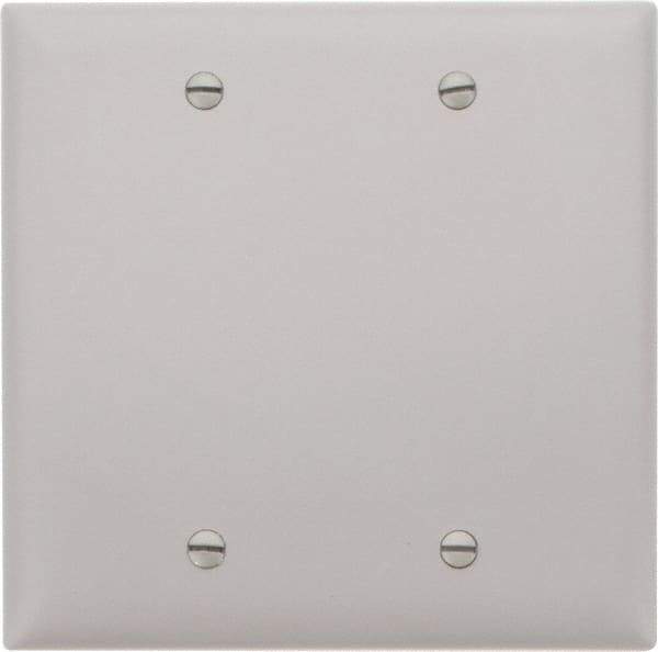 Pass & Seymour - 2 Gang, 4-3/4 Inch Long x 4-11/16 Inch Wide, Standard Blank Wall Plate - Blank, Gray, Nylon - A1 Tooling